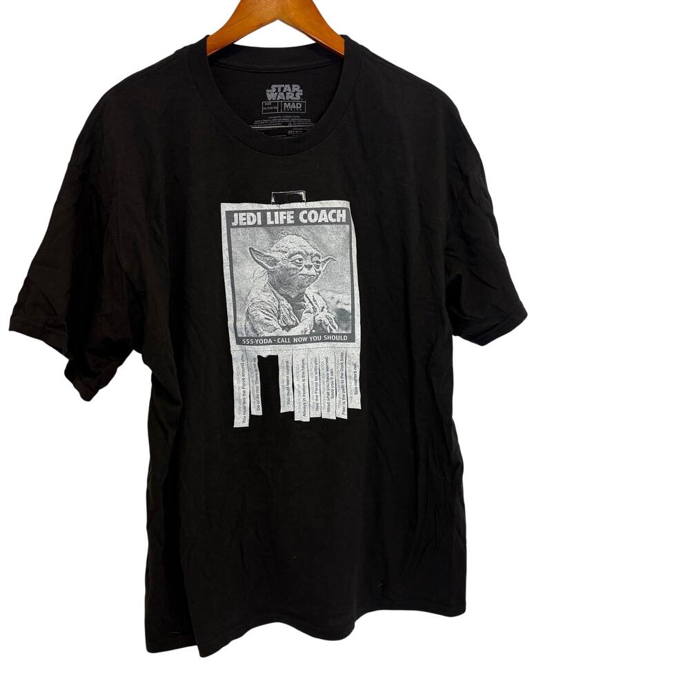 Star Wars - Yoda Jedi Life Coach Novelty Black T-Shirt Men's Size XL